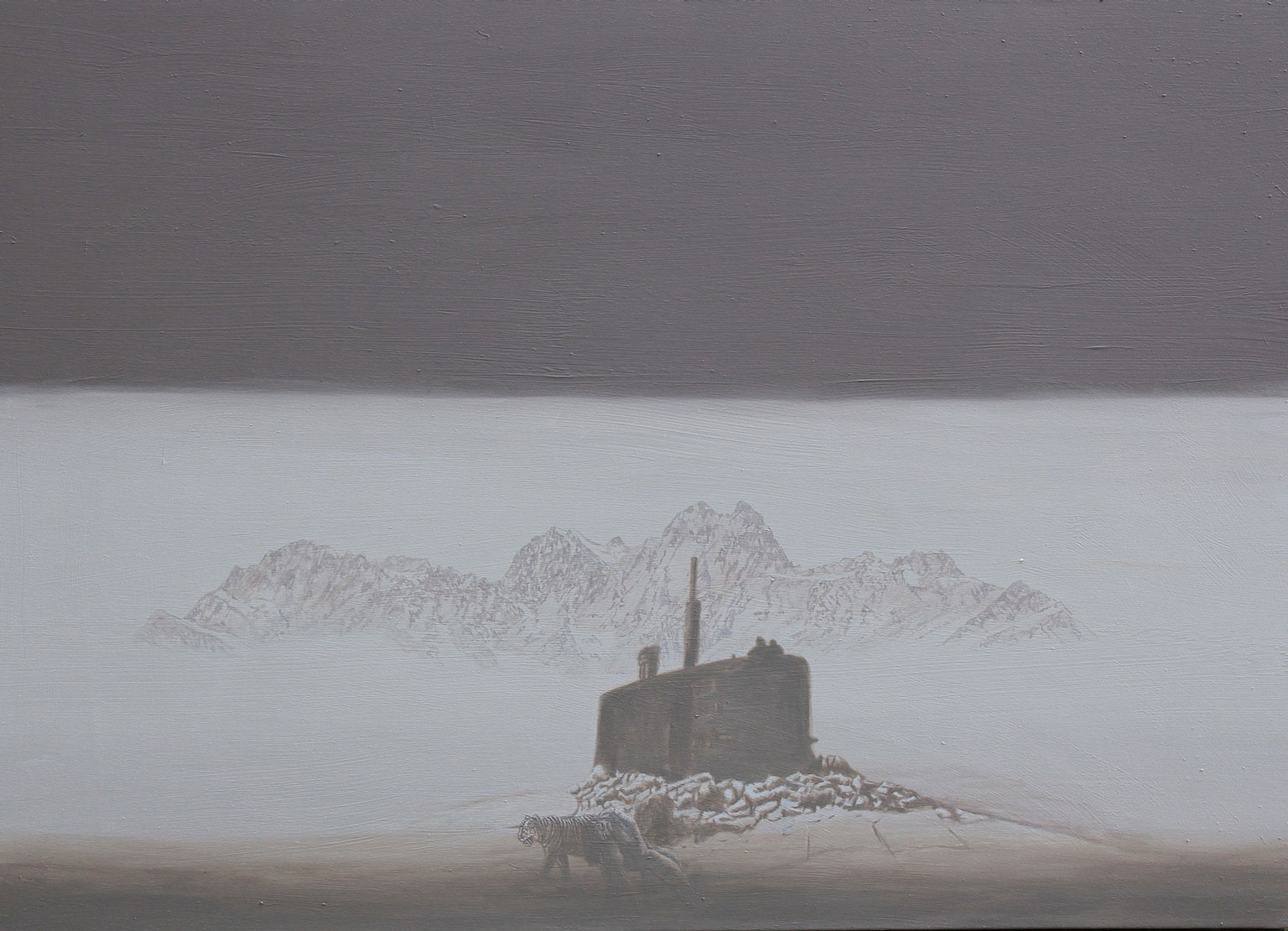 Die Wahrheit liegt hinter dem Mohnd, Acryl auf Leinwand, 100 x 140 cm