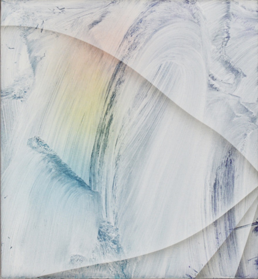 Untitled, 2020, Acrylic on polyester fabric, 45 x 40 cm