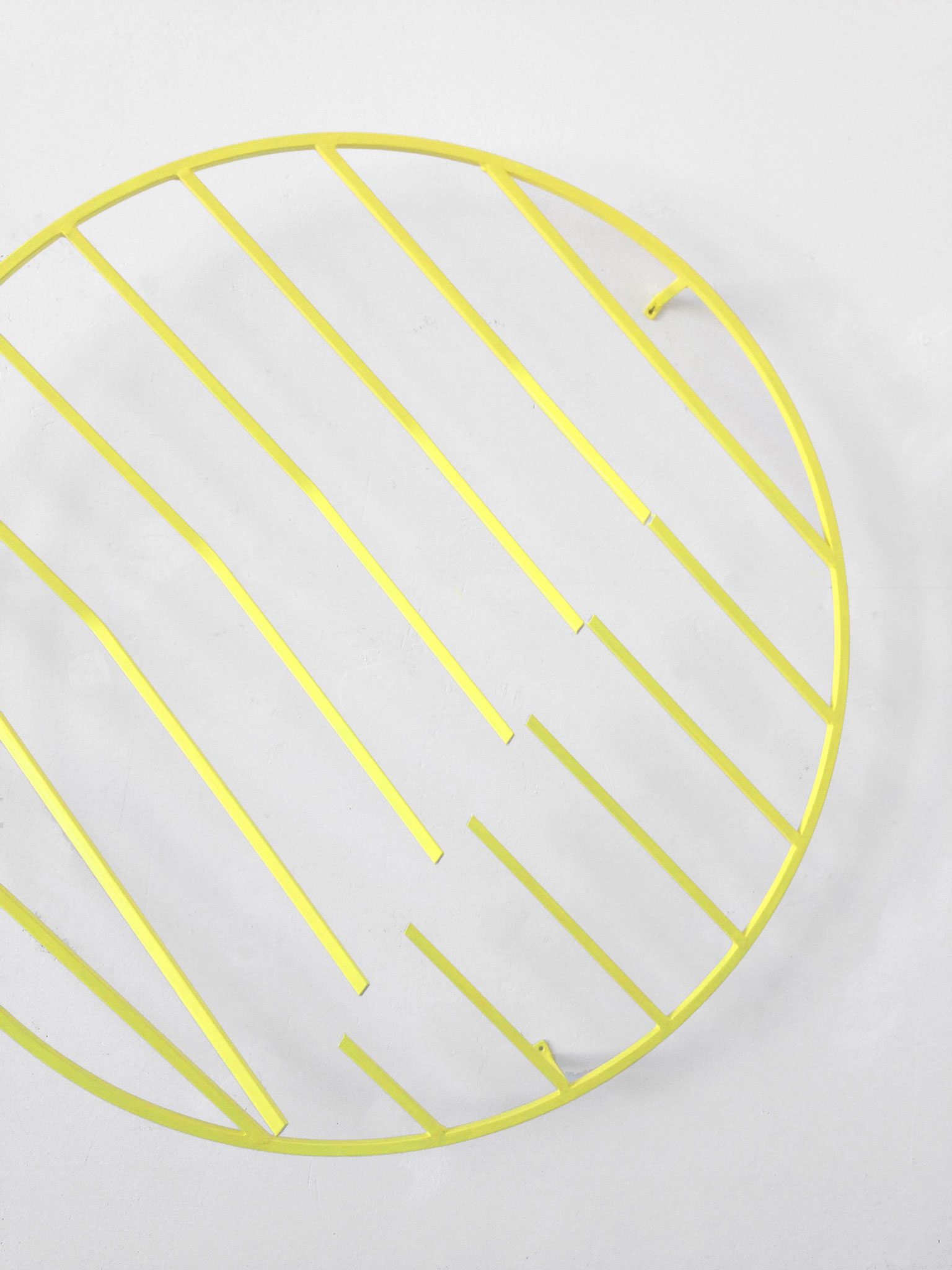 Round Cut Yellow, 2019, Painted steel, 85 x 85 x 27 cm