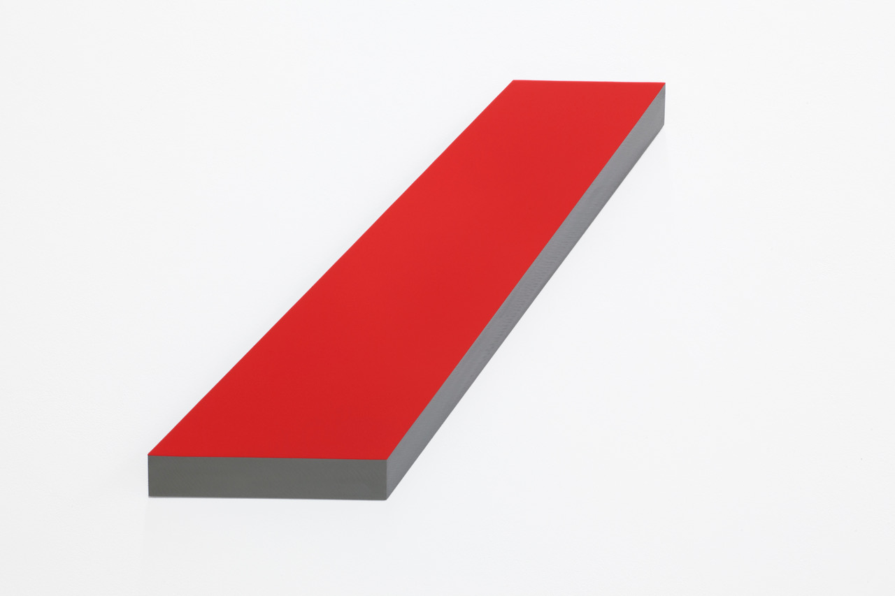 O.T.( signalrot), 2020, Acrylic on steel, 47 x 56,5 x 4 cm