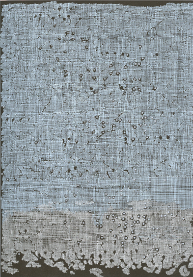 Károly Keserü, Untitled, 2014, Ink on Paper and Holes, 30 x 21 cm